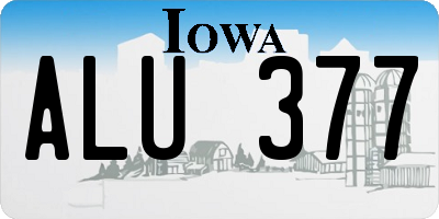 IA license plate ALU377
