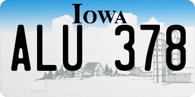 IA license plate ALU378