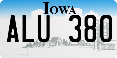 IA license plate ALU380