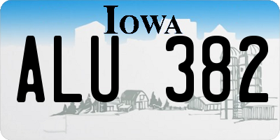 IA license plate ALU382