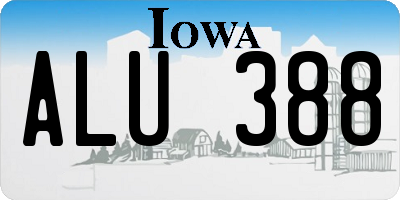 IA license plate ALU388