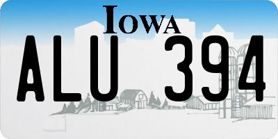 IA license plate ALU394