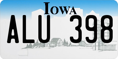 IA license plate ALU398