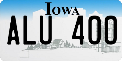 IA license plate ALU400