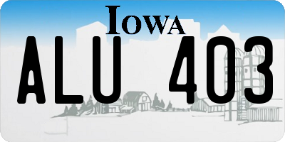 IA license plate ALU403