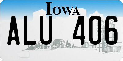 IA license plate ALU406