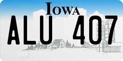 IA license plate ALU407