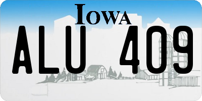 IA license plate ALU409