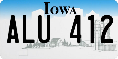 IA license plate ALU412