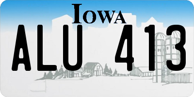 IA license plate ALU413