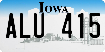 IA license plate ALU415