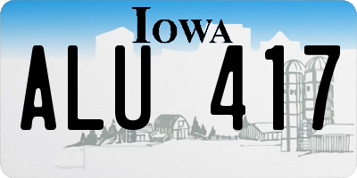 IA license plate ALU417