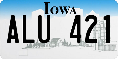 IA license plate ALU421