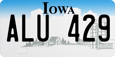 IA license plate ALU429