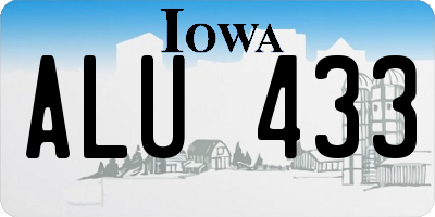 IA license plate ALU433