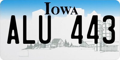 IA license plate ALU443