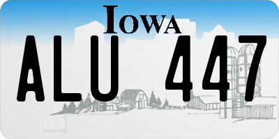 IA license plate ALU447