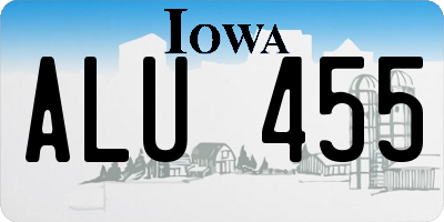 IA license plate ALU455