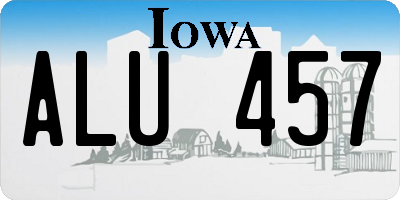 IA license plate ALU457