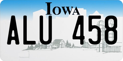 IA license plate ALU458