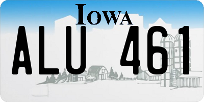 IA license plate ALU461