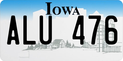 IA license plate ALU476
