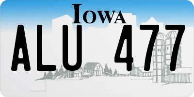 IA license plate ALU477