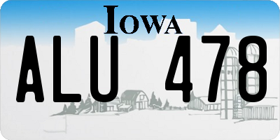 IA license plate ALU478
