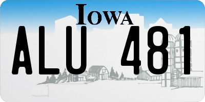 IA license plate ALU481