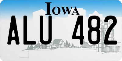 IA license plate ALU482