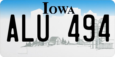 IA license plate ALU494