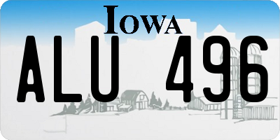 IA license plate ALU496
