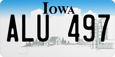 IA license plate ALU497