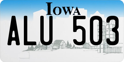 IA license plate ALU503