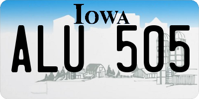 IA license plate ALU505