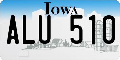 IA license plate ALU510