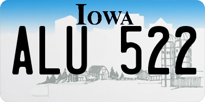 IA license plate ALU522