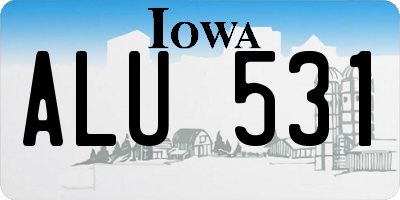 IA license plate ALU531