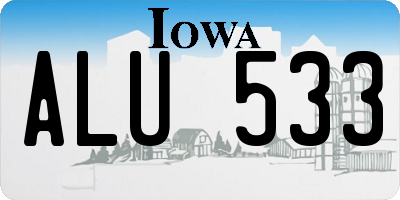 IA license plate ALU533