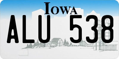 IA license plate ALU538