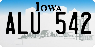IA license plate ALU542