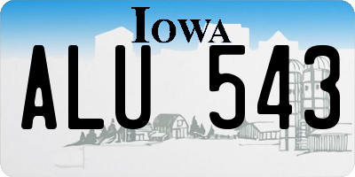 IA license plate ALU543