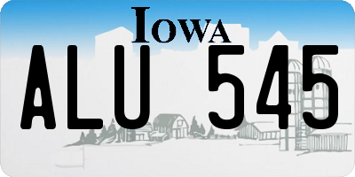 IA license plate ALU545