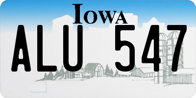 IA license plate ALU547