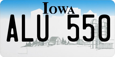 IA license plate ALU550