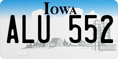 IA license plate ALU552