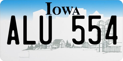 IA license plate ALU554