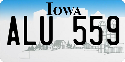 IA license plate ALU559