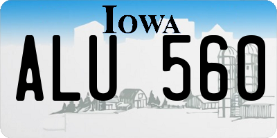 IA license plate ALU560