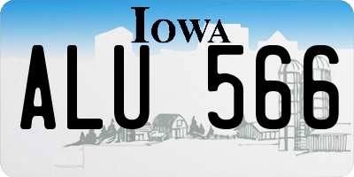 IA license plate ALU566